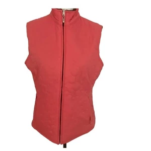 Cutter & Buck Woman's Size M Pink Brown Wind Tec Reversible Zip Up Puffer Vest - Picture 1 of 13