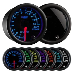 Medidor de temperatura de escape 52 mm GlowShift tintado 7 colores 1300 grados centígrados - Imagen 1 de 6