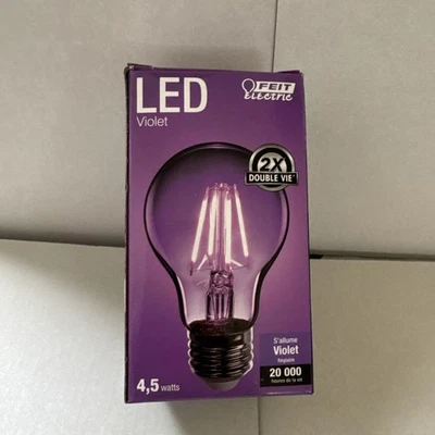 Feit Electric A19/TP/LED 120V 4.5W E26 Medium A19 Clear Glass Purple LED Bulb - Image 1 of 2