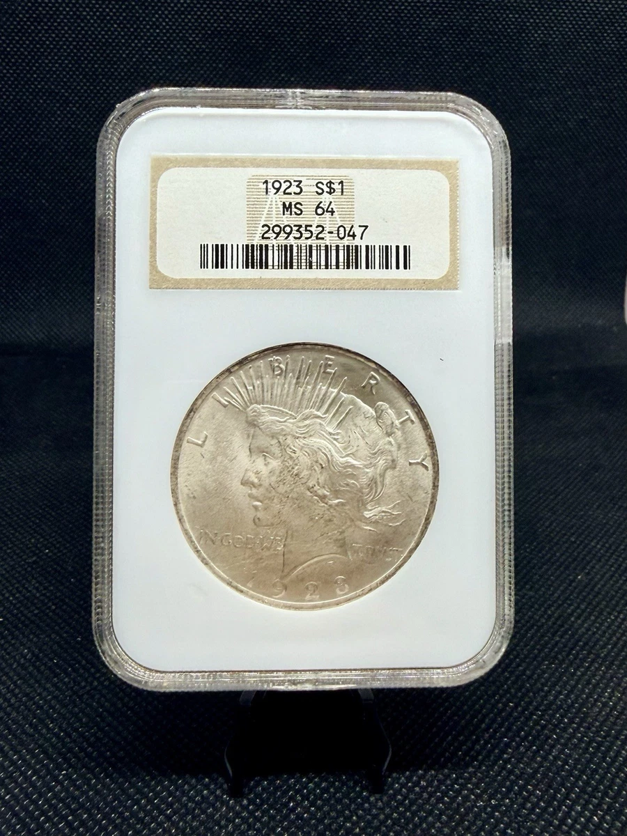 1923年 アメリカ ピースダラー 銀貨 NGC MS64 アンティーク 1923 Peace Silver Dollar MS64, NGC (11708) - For Sale, Buy Now