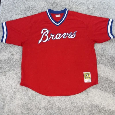 Camiseta de béisbol de los Atlanta Braves roja 1980 Dale Murphy Mitchell & Ness MLB Foto 1 de 4