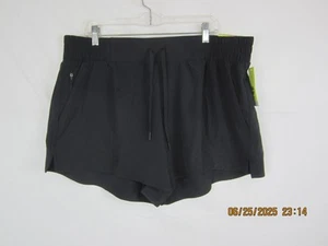 Women's All In Motion Stretch Woven Mid Rise Shorts Black XXL - Picture 1 of 12