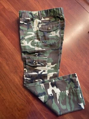 De colección Sears Niños Camuflaje Denim Pierna Recta Carga Juvenil Talla 8 Hecho en EE. UU. Foto 1 de 4