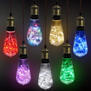 LED Decorative Fairy String Light Bulb X-mas Outdoor Garden Party Pubs ST58 E27 - Picture 1 of 86