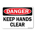Keep Hands Clear ANSI Danger Sign Metal Plastic Decal