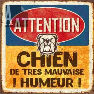 ACHTUNG SCHLECHT GELAUNTER HUND BÖSE VINTAGE 15cm STICKER CB068 - Bild 1 von 1