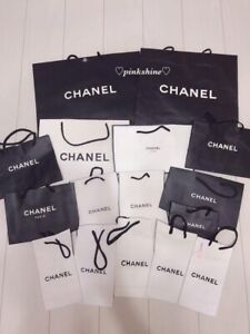 Set of 16-Piece CHANEL Authentic Shopping Paper Bag set with Small Boxes