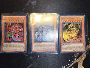 Yu-Gi-Oh! Sacred Beast Cards (Hamon, Raviel, & Uria) Legendary Beast Collection - Picture 1 of 2