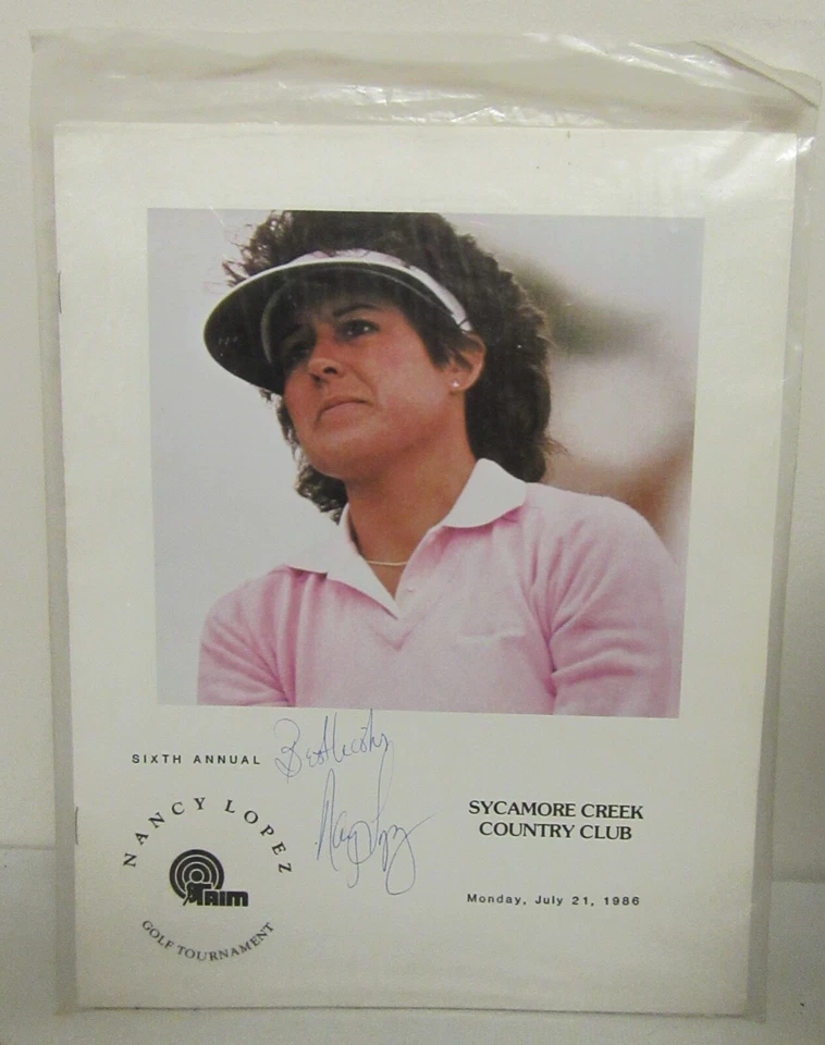 Nancy Lopez 1986 Sycamore Creek Club Golf Tournament Signed Dinner Program - Image 1 of 1
