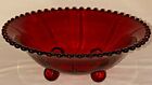 Imperial CANDLEWICK RED 8" - 4 FOOTED BOWL W/RIBS #400/74B