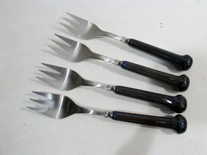 Midcentury Denby Ceramic Stainless Regency Blue Flatware 4 Salad Forks - Picture 1 of 3