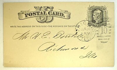 US POSTAL CARD SCOTT #UX5 PRE-PRINTED USED W/CANCELATIONS, 1875 - Image 1 of 2
