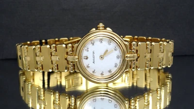 Accutron by Bulova 27P01 Women's Swiss Made Gold Tone Diamond Accented Watch  - Image 1 of 4