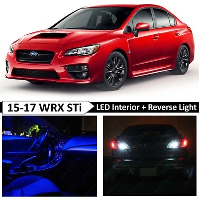 Fits 2015-2017 Subaru WRX STI Blue Interior & Reverse LED Lights Bulbs Accessory - Image 1 of 4