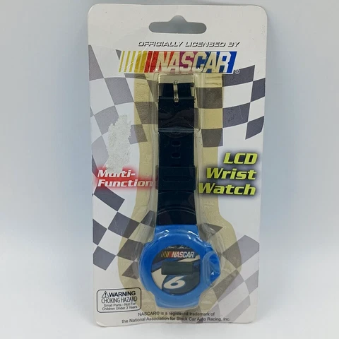 Nascar Mark Martin #6 LCD Wrist Watch Vintage 90s NOS New Collectors Licensed Cover