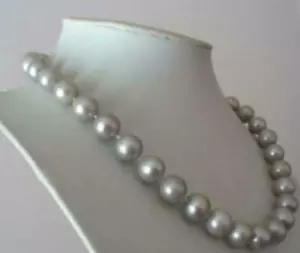 AA AAA 11-12 MM South Sea GRAY PEARL NECKLACE 18" 14K clasp - Picture 1 of 3