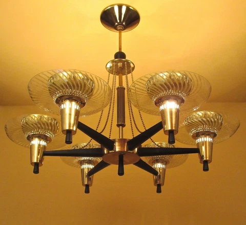 Vintage Lighting extraordinary Mid Century Modern fixture by Globe Cover