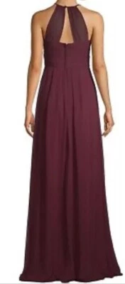 Платье женское Bill Levkoff 1617 с высоким воротником эластичное креп завышенная талия вино размер 14 - Изображение 1 из 4