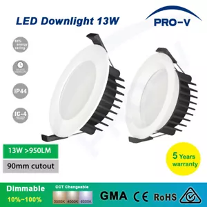 13W LED Downlight Dimmable Tri Color IP44 90mm cutout&13W COB Downlights - Picture 1 of 41