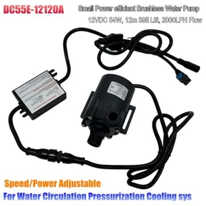 Speed Adjustable DC55E-12120A Smart Brushless Water Pump 12VDC 54W 12m 2000LPH - Picture 1 of 12