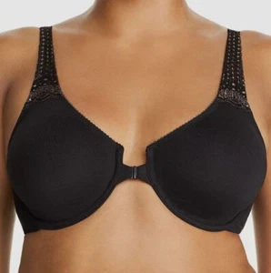 $55 Wacoal Women's Black Soft Embrace Lace Front Closure Underwire Bra Size 32DD - Picture 1 of 3