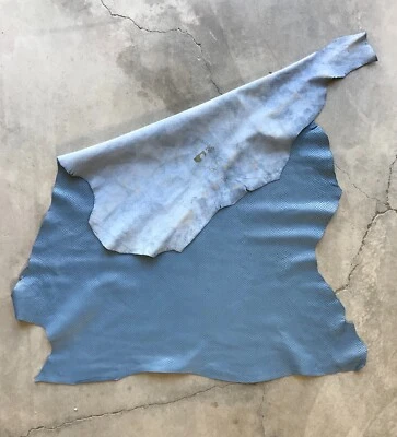 Grey Blue Lambskin Leather Hides | Rustic Finish | Premium Quality for Crafting - Image 1 of 4