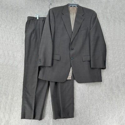 Chaps Ralph Lauren Suit 44T Grey Blazer Jacket & Pants 40X31 Wool FLAW - Image 1 of 4