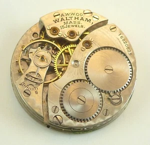 Waltham 115 Pocket Watch Movement - Good Balance - Parts Repair - Picture 1 of 5