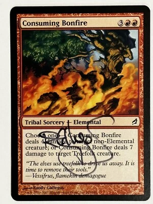 MTG Magic Consuming Bonfire Signed Artist Proof x1 Lorwyn LOR Randy Gallegos - Image 1 of 2