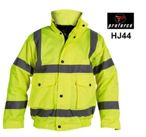 Hi viz proforce bomber jacket work coats yellow or orange vis high visibility - Picture 1 of 11