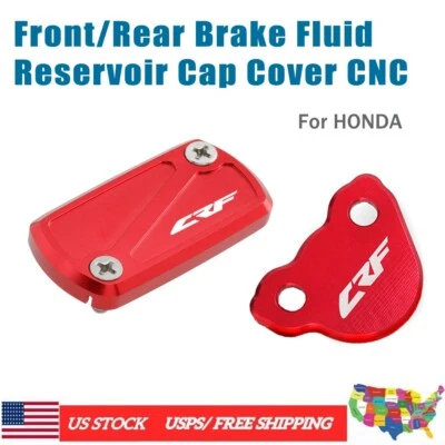 Cubierta de tapa de depósito de líquido de frenos delantero/trasero CNC para HONDA CRF250R CRF450R CRF150R Foto 1 de 4