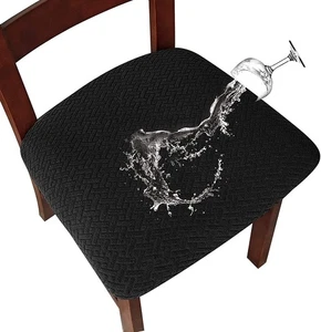 Chair Seat Covers for Dining Room Jacquard Washable Stretch Waterproof Chair - Picture 1 of 7