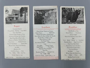 Menú de hotel Yellowstone Park Lake 1923 recortado - Imagen 1 de 6