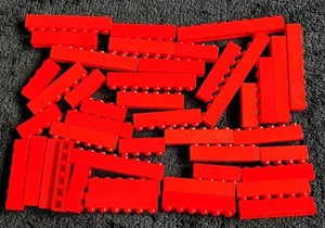 LEGO 100g Red Bricks Building Blocks 1x Long Mixed Pieces Bundle Lot 1x4 1x6 1x8 - Picture 1 of 4
