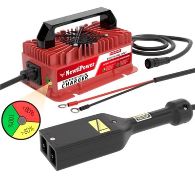 36伏(43.8伏)15安锂电池快速充电器,IP67防水带风扇,D型插头 — 第 1/4 张图片