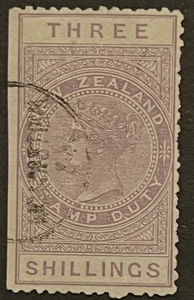 Neuseeland QV Stamp Duty Three Shillings Revenue Stamp - Bild 1 von 1
