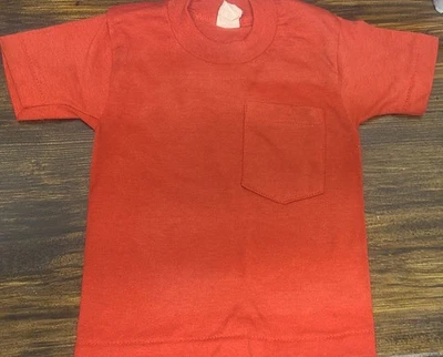 Vintage Red Fruit Of The Loom Toddler Pocket Tshirt Size 2T/3T Single Stitch - Image 1 of 4