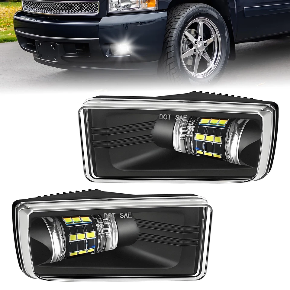 LED Fog Lights For Chevy Silverado 1500 2500 3500/Avalanche/Suburban 2007-2015 - Image 1 of 4