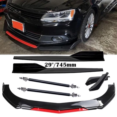 For Volkswagen EOS 2007-2016 Front Bumper Lip Splitter Spoiler Glossy Black Side - Image 1 of 4