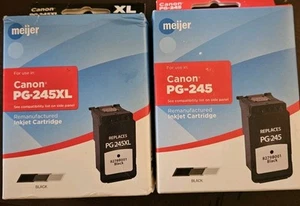 2 Meijer Ink Replacement Cartridges for Canon PG-245 & PG-245XL Black  - Picture 1 of 10