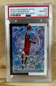 2023-24 Panini Contenders Optic Scoot Henderson RC Hoop Dreams Blanco Negro/25 - Imagen 1 de 2