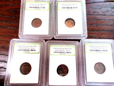5- Monedas romanas antiguas Constatina la Grande - 300 d.C. "Primer emperador cristiano" Foto 1 de 4