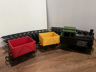 Vintage Remco Mighty Casey Toy Train & Cars Untested With Track(12 Pieces) - Image 1 of 4