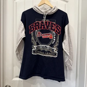 Camiseta con capucha vintage Artex Sportswear Atlanta Braves MLB 1992 puntada única - Imagen 1 de 8