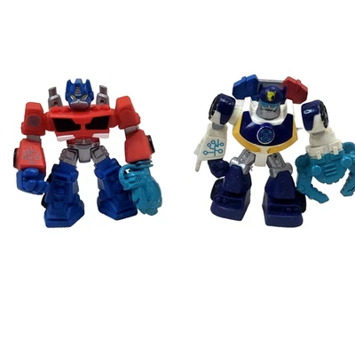 Playskool Heroes Transformers Rescue Bots Optimus Prime  Chase Lot of 2 - Image 1 of 4
