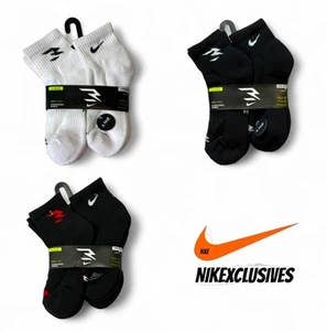 Nike Dri-Fit 3BRAND Performance Cushioned Quarter Cut Ankle Socks - 6 PAIRS - Picture 1 of 47