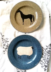 Brandon House Barnyard Tiere 2er Set Salatteller 8" Teller von Warren Kimble - Bild 1 von 12
