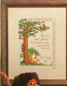WOODLAND PROBENDER Alphabet Vater Kind Fuchs Welpen Kreuzstich Muster Diagramm V7 - Bild 1 von 1