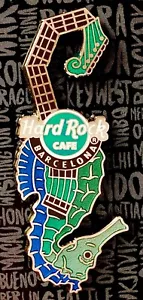 2021 HARD ROCK CAFE BARCELONA SEAHORSE ANIMAL GUITAR LE PIN - Picture 1 of 1