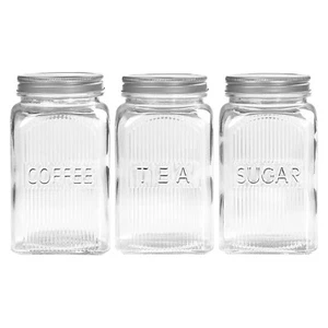 Canning Glass Storage Jar Screw Metal Lid Container Canister Clear Tala 1.25L - Picture 1 of 12